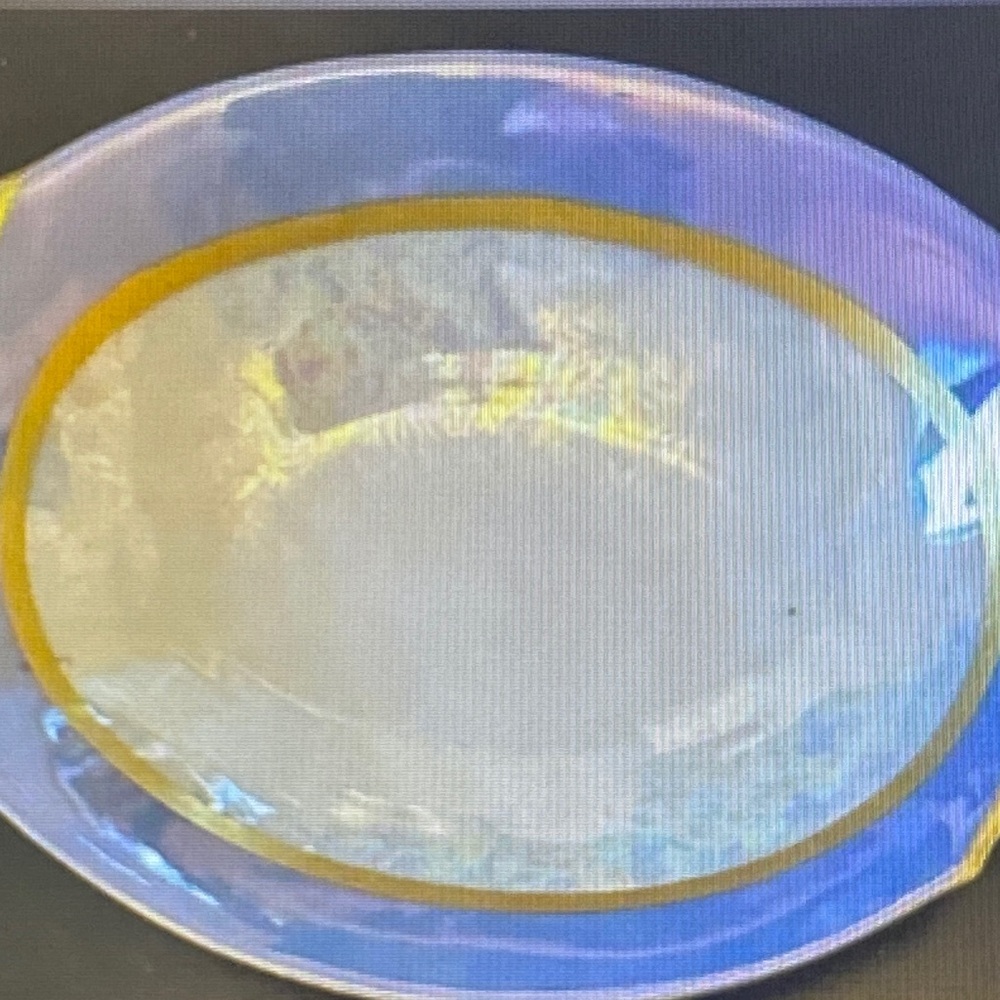 Elegant Oval Serving Platter with Gold Accents